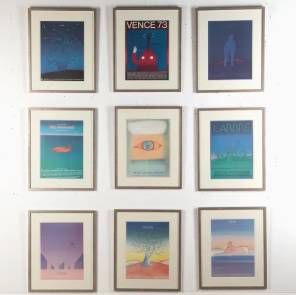 Collection of Nine Jean-Michel Folon Prints
